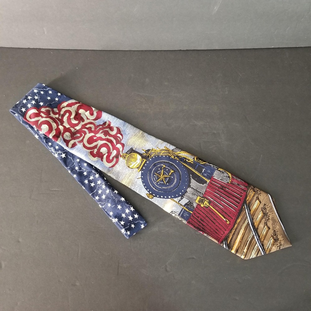 Tango by Max Raab Mens Silk Tie Americana Series Independence Express Train 1910
